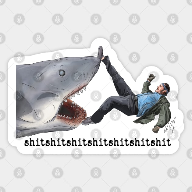 JAWS: shitshitshitshit Sticker by 51Deesigns